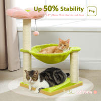 PAWZ-Pequeño árbol para gatos, torre linda con postes rascadores de sisal para gatos pequeños, hamaca grande para gatos - details 10
