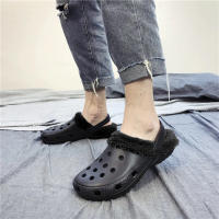 Zapatillas peludas cálidas para hombre y mujer, zapatos de algodón concisos para interiores y el hogar, toboganes mullidos informales, zuecos de piel de felpa, 48, Invierno - details 3