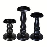 Candelabros creativos de Metal negro, soporte Retro, candelabro Vintage, soporte de vela de arte del hierro, sala de estar para el hogar - details 1