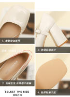 Zapatos de mujer de tacón alto y grueso estilo francés de nuevo estilo - details 3