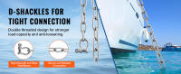 SucceBuy Cadena de ancla para barco de 1/4" x 4', 1700 lbs WLL/4800 lbs BS, acero inoxidable 316 de grado marino con grilletes de anillo de bloqueo doble para cubierta, pesca y barcos - details 4