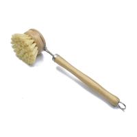 Cepillo para lavar platos de madera cepillada Natural, equipado con fibra Tampico y cabezales de cepillo de repuesto de madera de bambú de 2 uds, utilizado para - details 0