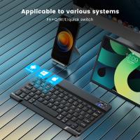 Teclado inalámbrico Bluetooth español y francés Azerty, ruso y coreano para iPad, Mac, PC, tableta, teléfono móvil, portátil y ratón Mini con N - details 3