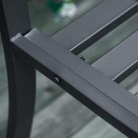 2 Plazas con Respaldo Decorativo y Reposabrazos para Terraza Balcón Patio Exterior Carga 240 kg Hierro Fundido y Acero 128x58,5x89 cm Negro - details 8
