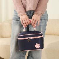 Bolsa de maquillaje de alta belleza para mujer, bolsa de lavado con doble cremallera de gran capacidad, bolsa de cosméticos de mano con perlas a prueba de polvo, bolsa de aseo - details 9