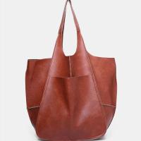 Nueva mujer retro simple nuevo bolso grande simple de cuero suave de gran capacidad de hombro portátil bolso grande - details 0