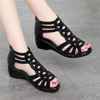 Sandalias Romanas de Cuero Suave Zapatos de Tacón para Mujer Verano 2025 Diseño Casual de Moda - details 9