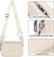 Bolsos cruzados para Mujer: bolsos de mano y bandoleras de cuero con Correa Ancha ajustable, Bolso Cruzado para Cámara para Mujeres, Niños, Viajes, - details 2