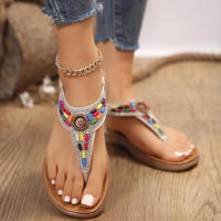 Sandalias Planas de Estilo Bohemio para Mujer Sandalias de Gladiador con Clip - details 7