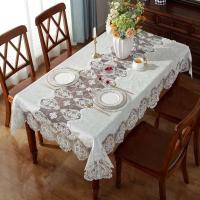 Rectángulo bordado de terciopelo de oro blanco, lujosa funda para mesa de comedor, mantel, corte, ENCE, TV, tocador, juego Antip - details 3