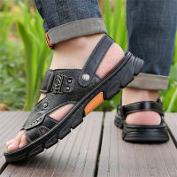 Zapatillas de hombre nuevas de verano con suela suave para papás de mediana edad y mayores, sandalias de playa de doble propósito para hombre - details 3