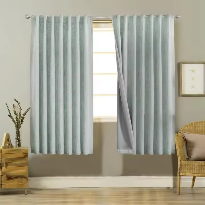 Cortinas Opacas de Lino 2 Piezas, Cortinas de Dormitorio Anti Luz, Aislantes Térmicos para Salón - 1
