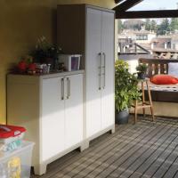 Armario Gulliver Bajo Almacenamiento Interior y Exterior Resina Impermeable con 2 Puertas y 2 Baldas Ajustables en Altura Color Beige/Arena 80 x 44 x 100 cm - details 14