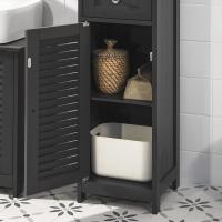 Armario para baño Alto Mueble Columna de Baño Estanterías de Baño con 2 Puertas y 1 Cajón Blanco - details 16