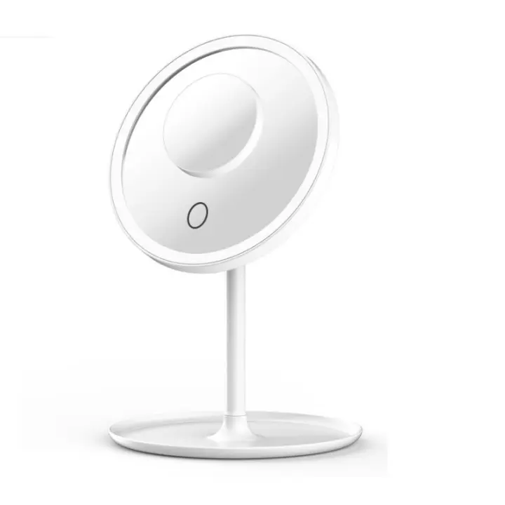 Espejo Maquillaje con Luz LED Con Aumento 5X Recargable con USB, 3 Niveles de Brillo Ajustables, para Afeitado Depilación Cejas - 1