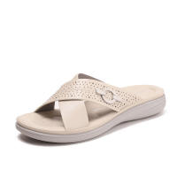 Sandalia Sandalias antideslizantes de suela gruesa, novedad de verano 2025, zapatillas informales con hebilla de cinturón de talla grande y tacón inclinado, zapatos de mujer - details 2