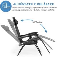 Tumbonas Plegables,Tumbonas Jardin Exterior Silla de Playa con Portavasos y Reposacabezas,Silla de Playa Ajustable para Jardín,Playa,Piscina,Terraza,Carga de 150 KG (Azul 1 Tumbonas) - details 12