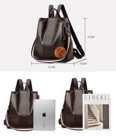 Mochila clásica de cuero sintético suave para mujer, Bolso multiusos a prueba de robo, versión coreana, novedad, envío directo - details 0