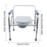 Inodoro plegable de altura ajustable, con reposabrazos e inodoro, capaz de transportar 150 KG, para ancianos y discapacitados - details 1