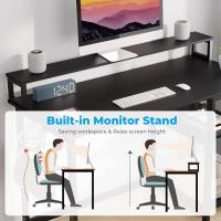 Escritorio de Ordenador con Soporte de Monitor Escritorio de Oficina con Estantes de Almacenamiento Ajustables Pequeño Escritorio Reversible para el Estudio Beige - details 31