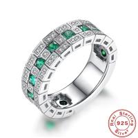 Juego de anillos de plata de ley 925 con cristal de circón para mujer, joyería de Glamour, regalos de compromiso y boda - details 0