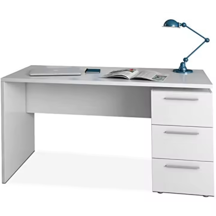 Mesa Escritorio, Modelo Stylus, Acabado en Color Blanco Artik, Medidas: 138 (Ancho) x 60 cm (Fondo) x 74 (Alto) - 1