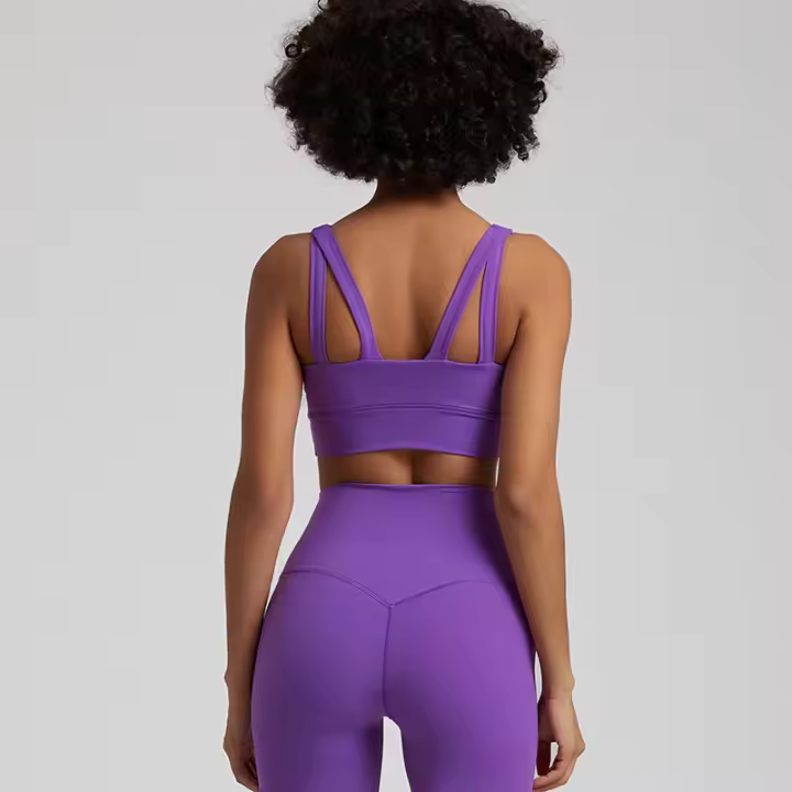 Sujetador de Yoga para Mujer SHINBENE Super Nube de Nailon con Soporte Alto Cepillo Nudo Sensación Desnuda para Deportes Fitness - 1