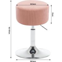 Taburete de Maquillaje Redondo Pequeño Giratorio de Altura Ajustable Taburete Bar Bajo PU para Tocador, Dormitorio, Oficina en Casa y Salón Blanco, BH14ws-1 - details 11