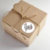Etiquetas de sellado de regalo de piezas, pegatina de agradecimiento blanca con corazón rojo, paquete de regalo de negocios, decoración personalizada, 500 - details 4