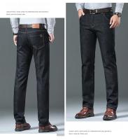 Pantalones vaqueros Sherpa gruesos de lana de invierno para hombre, pantalones vaqueros rectos de terciopelo informales de negocios, pantalones elásticos clásicos de felpa de lana para hombre - details 15