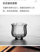 Taza individual de maestro pequeño de pétalo de loto de vidrio resistente al calor de loto, juego de té de Kung Fu engrosado transparente de alta gama - details 5