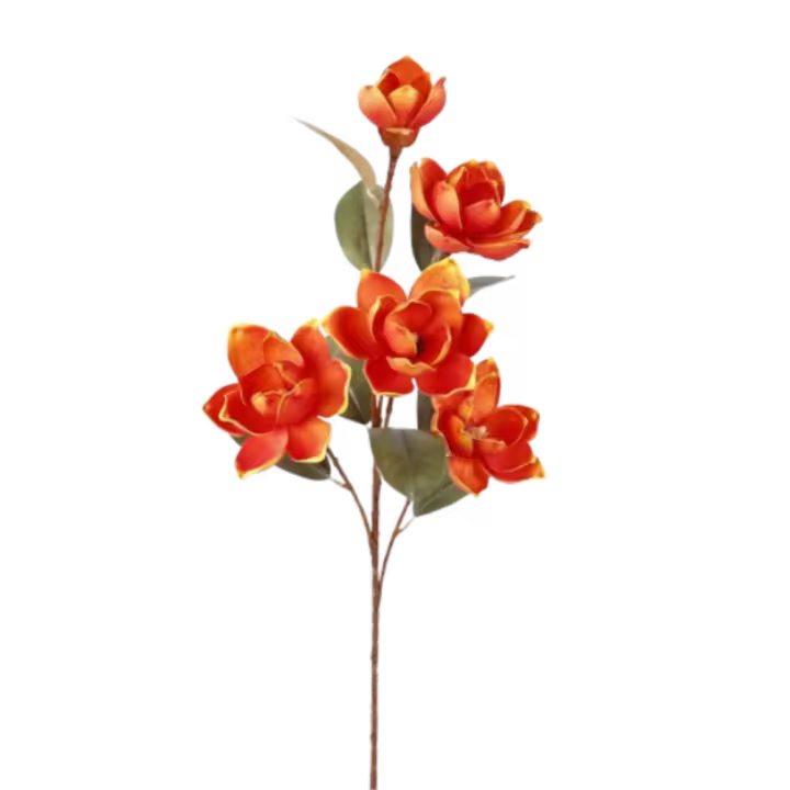 Ramas de Magnolia artificiales de 97cm, arte Floral, simulación de tacto Real, Magnolia grande hecha a mano, flor falsa para sala de estar y escritorio - 1