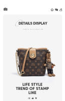 FOXER-Bolso de hombro cruzado de PVC para mujer, bolsa pequeña de cubo, bolso de teléfono estampado femenino con colgante - details 6