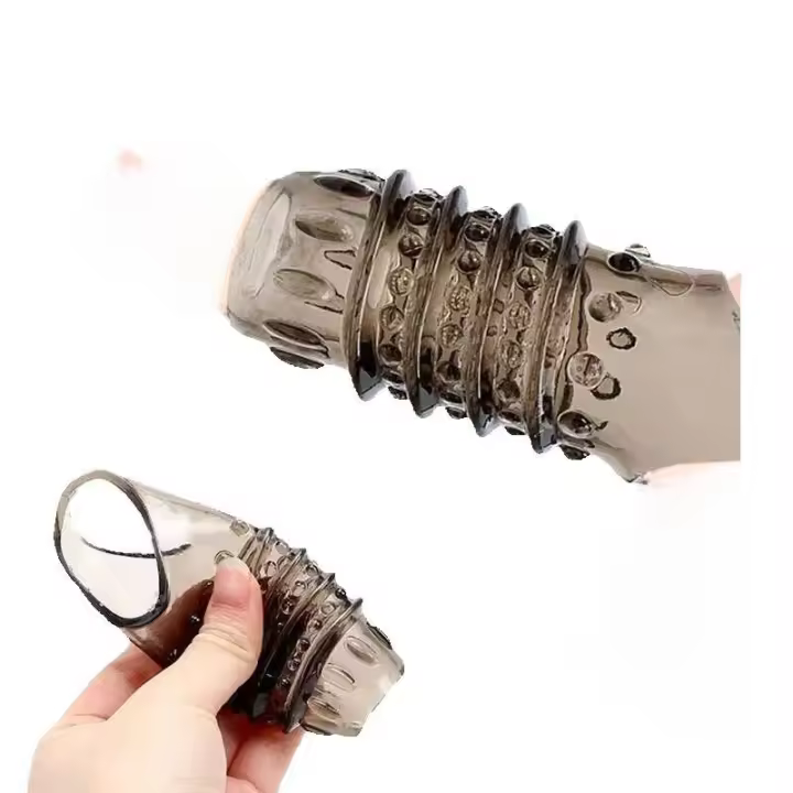 Leten-anillos de silicona para hombre, retardante de eyaculación, erección más fuerte, suministros para adultos, anillo con boquilla de lino, Juguetes sexuales para hombres - 1