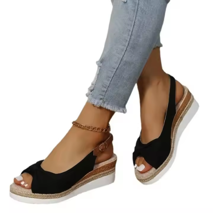 Sandalias de mujer con plataforma, hebilla de moda, punta abierta, cómodas, tacones altos ligeros, sandalias de boda de oficina para mujer resistentes al desgaste - 1