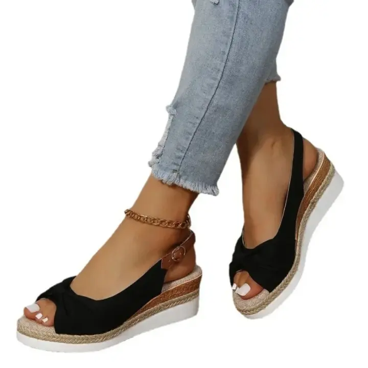 Sandalias de mujer con plataforma, hebilla de moda, punta abierta, cómodas, tacones altos ligeros, sandalias de boda de oficina para mujer resistentes al desgaste - 1