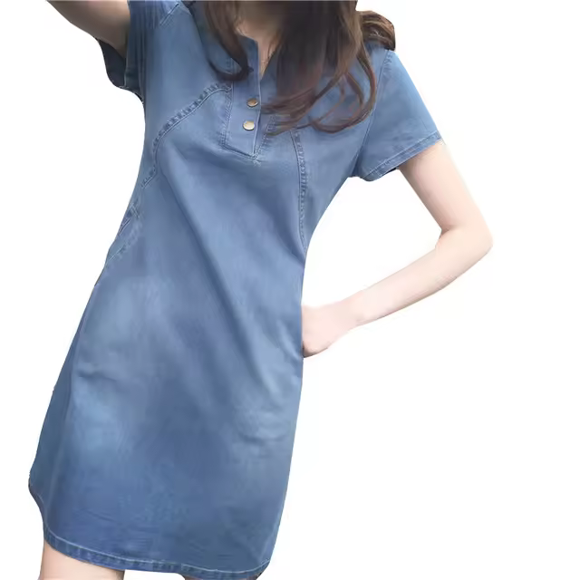 Vestido de mezclilla para mujer Vestido de mezclilla coreano informal - 1
