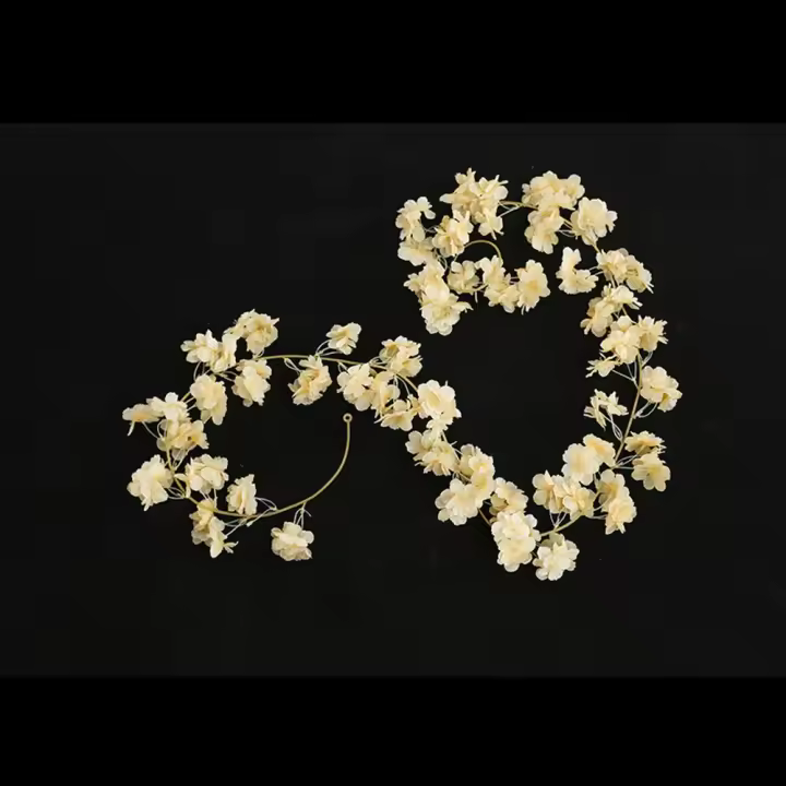 Flor Artificial Multicolor, vid de cerezo, accesorios DIY, adorno, guirnalda colgante, pétalos de seda, accesorios para fotos - 1