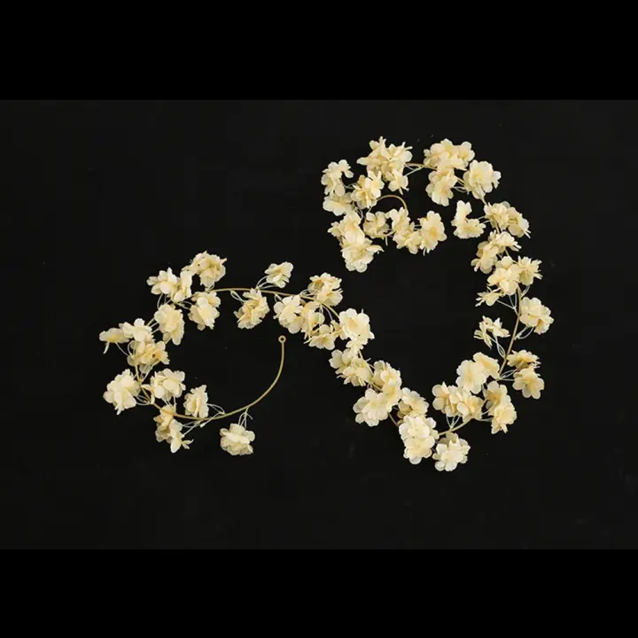 Flor Artificial Multicolor, vid de cerezo, accesorios DIY, adorno, guirnalda colgante, pétalos de seda, accesorios para fotos - 1