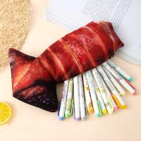 Estuche para lápices de carne de patas de cerdo, baquetas de carpa, bolsa para bolígrafos con forma de pez realista con cremallera, bolsa de papelería de comida de simulación - details 3