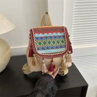 Mochila de estilo étnico con borlas, bolso escolar pequeño de lona, ​​bolso de hombro con borlas, bolso escolar bordado de estilo coreano de gran capacidad - details 17