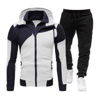 Conjunto deportivo informal para hombre, Sudadera con capucha y pantalones de cintura elástica, 2 piezas - details 4