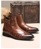Botas cortas Chelsea de hombre con punta puntiaguda más el tamaño de los zapatos de hombre - details 2