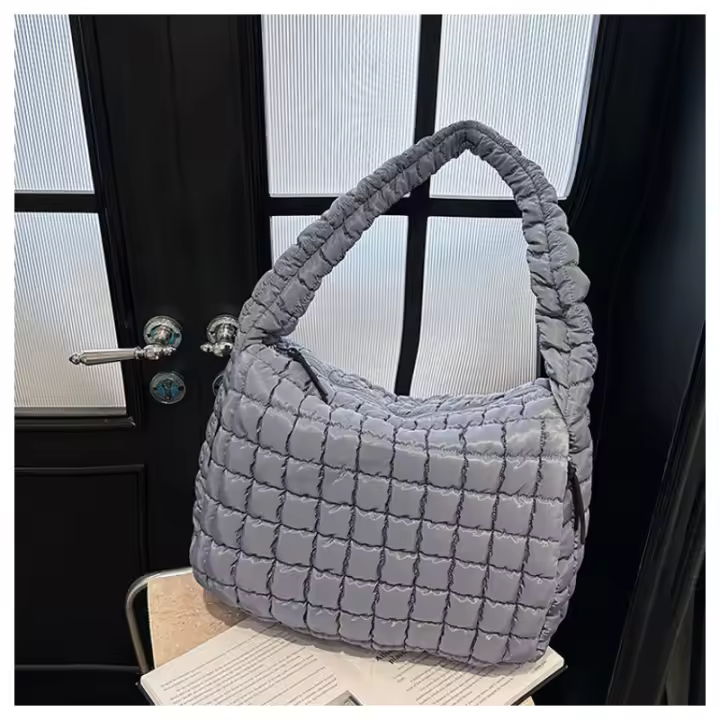 Bolso de mano tipo chaqueta nube plisada, bolso bandolera - 1