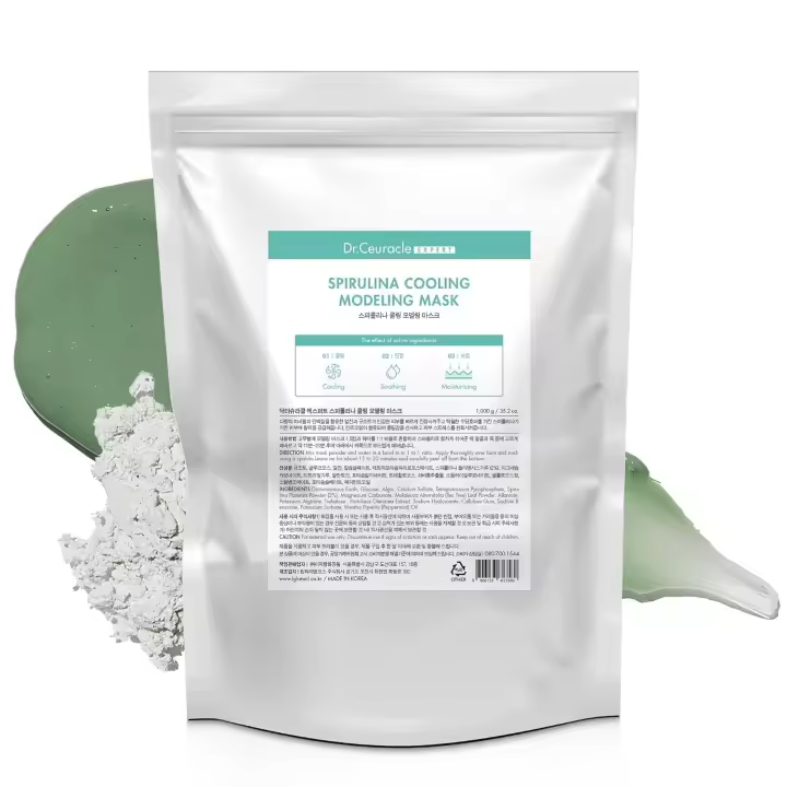 leegeehaam Dr.Ceuracle Expert Spirulina Cooling Modeling Face - Mascarilla facial de gelatina coreana para el cuidado de la piel para piel de vidrio, spa casero de bricolaje - 1