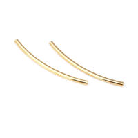 20 piezas, 25MM, 30MM, 35MM, 18K, Color dorado, latón, pulseras arqueadas lisas, tubo, suministros para fabricación de joyas, accesorios Diy - details 23