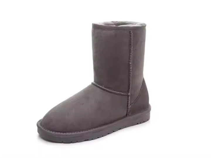 Diseño popular de marca de plataforma de invierno, zapatos de hierba de cuero genuino, botas de nieve cálidas para mujer - 1