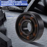 Rodamientos híbridos de cerámica para patinete, piezas de 6 bolas blancas para monopatín, de 8x22x7mm, 16 ABEC-11, ZrO2, 608 - details 7