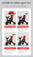 Triciclo para niños de 1 a 6 años, cochecito de bebé ligero con empuje manual, 6,8 KG, Plegable, portátil - details 2