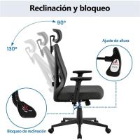 Silla de Oficina Ergonómica Sillon de Escritorio con Resalto Ajustable entre 90° y 130° - details 8